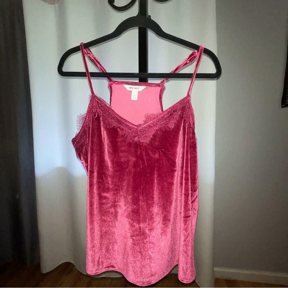 Nine West Fuchsia Velvet Camisole